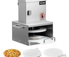 Electric Pizza Dough Press Machine, 6 inch Pizza Pastry Press Plate, Stainless Steel Bread Presser, Adjustable Thickness Commercial Forming Machine, with 100 Pcs Parchment Paper