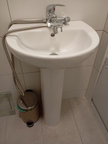 bathroom sink with pedestal