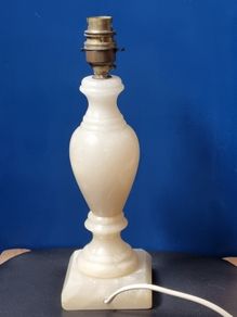 VINTAGE Carved Alabaster Lamp