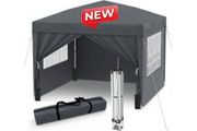 3x3m Popup Gazebo Marquee Party Tent Pavilion Grey with 4 Sides