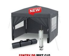 3x3m Popup Gazebo Marquee Party Tent Pavilion Grey with 4 Sides