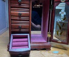 vintage wooden jewellery cabinet