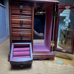 vintage wooden jewellery cabinet