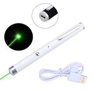 Green Laser Pointer USB Rechargeable White