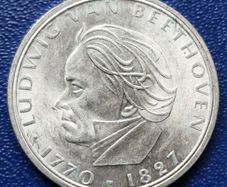 1970 Unc Germany F Silver 5 Deutsche Mark Ludwig Van Beethoven