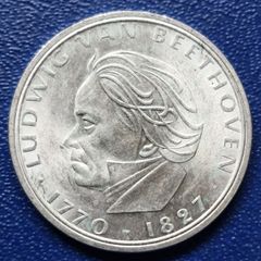 1970 Unc Germany F Silver 5 Deutsche Mark Ludwig Van Beethoven