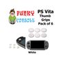 PS Vita 1000 2000 Silicone Analog Thumb Stick Grips Caps Whitte PSP White Image 2