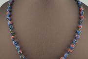 Antique Venetian Style Floral Glass Beads Necklace
