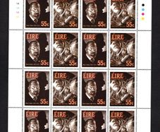 2012 Ireland Death Centenary of Bram Stoker (Dracula) Commemorative Stamps Sheetlet Plate 1A1A1A1A Mint Never Hinged (MNH)