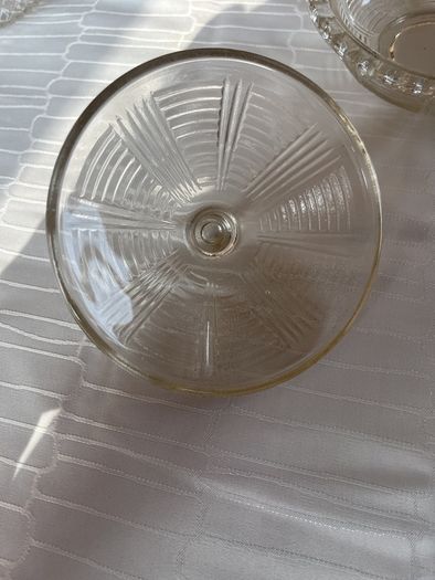 Mid-Century Modern Clear Glass Lidded Sugar Bowl / Candy Dish