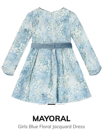 Mayoral chic blue floral jacquard dress sweet special event