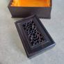 Ebony Wood Small Trinket Box inside presentation box engraved business school shenzhen university. Image 4
