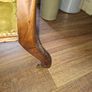 A Victorian Walnut upholstered Nursing Chair c1860 nicely Carved with Cabriole legs. It has Brass Castors. Image 5