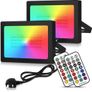 50W RGB LED Flood Light, Coloured Security Light with Remote Control, Dimmable Decorative Light, 16 Colours 4 Modes, Outdoor Stage Landscape Lighting with UK Plug, for Christmas, Holiday Party Image 9