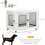 Dog Crate, incl. Soft Mat, 2 Doors, Lockable, Steel, White, 94 x 60 x 71.5 cm Image 2
