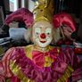 Beautiful Large Vintage Collectible Clown Jester Doll Hand Painted Porcelain Face, Hands, and Feet, Image 2