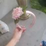 Brand new dusky pink and green floral crown headpiece fascinator headband Image 6