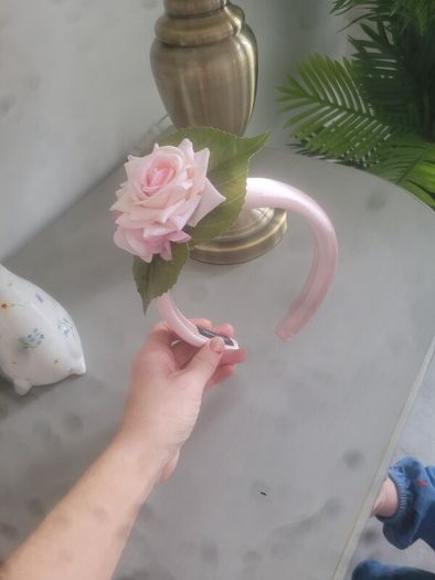 Brand new dusky pink and green floral crown headpiece fascinator headband