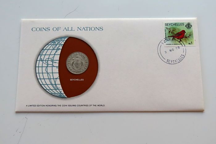 Seychelles 1977 Vintage Coin Stamp cover BUNC Orchid Flowers
