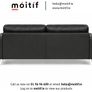 Hard Wearing Eco-Leather Black 2-Seater Sofa with Button Cushions Image 3