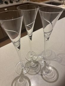 Louise Kennedy for Tipperary Crystal "Spindle Tree " Champagne Flutes (3)