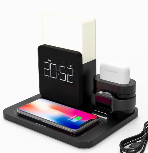 10 x Multi Function Wireless Charger - Led Light And Alarm Clock - Job Lot! Rrp 49 Euro Each!