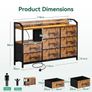 Chest of Drawers Bedroom, 8 Fabric Drawers, 110x30x88cm, Retro Color Image 7