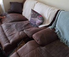 Suede Couch And Armchair Free