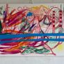 Large abstract painting original abstract art Poolbeg chimneys Dublin art Image 2