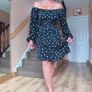 Polka dot Open shoulders long sleeve Dress, size 12 Image 9