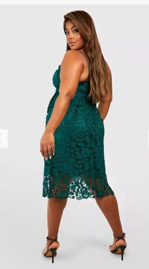 Plus Crotchet Lace Midi Dress Uk 18 (nwt)