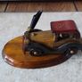 Vintage Wooden Car and Ceramic Birds Pencil/Pen Holders Image 4