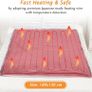 Electric Heated Blanket Throw Flannel Sherpa Fast Heating 180x130cm, 10 Heat Levels & Up-to-9-Hours Auto-Off Timer & LED Display, for Home Office Use, Machine Washable, ETL Certified, Grey Image 3