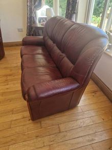 Leather 3 Piece: Couch & Chairs