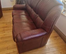 Leather 3 Piece: Couch & Chairs