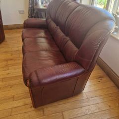 Leather 3 Piece: Couch & Chairs
