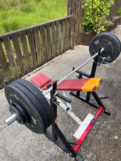 Gym equipment (squat rack/ bench / barbell + weights)