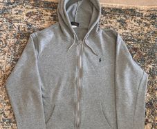 Ralph Lauren Grey Full-Zip Hoodi- size xl