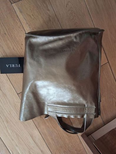 Bronze Shiny Furla Genuine Leather Bag