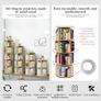 Rotating 360 Hexagonal Children's Bookcase  Tall Floor Standing Corner Book Shelf Storage Rack for Home Living Room Office (4 Tier) Image 3