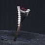 Vintage 9ct White Gold Ruby & Diamond Ring 375 Size 51.5 Image 5
