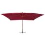 Cantilever Umbrella with Wooden Pole 400x300 cm Bordeaux Red Image 3