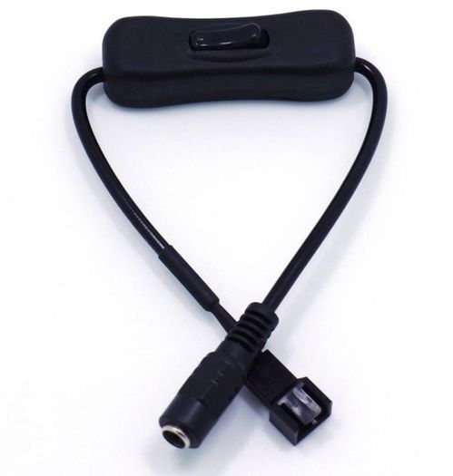 12V DC 5.5mm To 3 Pin PWM Computer PC Fan Power Adapter Switch Cable