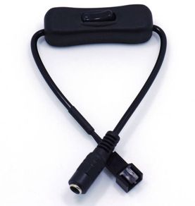 12V DC 5.5mm To 3 Pin PWM Computer PC Fan Power Adapter Switch Cable