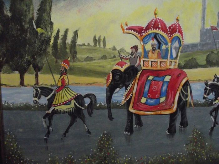 Indian Royal procession Painting - Signed B. McMullan