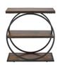 End Table, 3-Tier Narrow Side Table with Open Storage Shelves, Modern Nightstand Bedside Desk with Round Metal Frame, Wood Sofa Coffee Desk for Living Room, Bedroom, Office, Rustic Brown Image 10