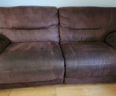 Harveys chocolate brown manual recliner sofa