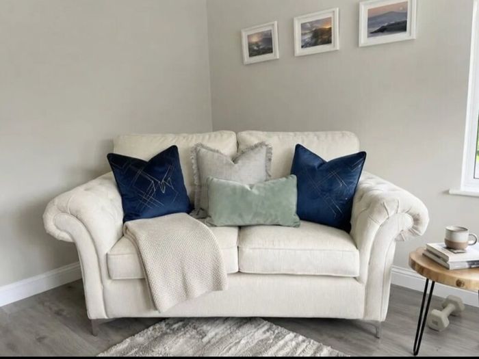 2 Seater Custom made Cream Sofa