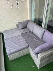 Garden sofa with ottoman