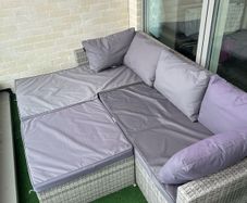 Garden sofa with ottoman